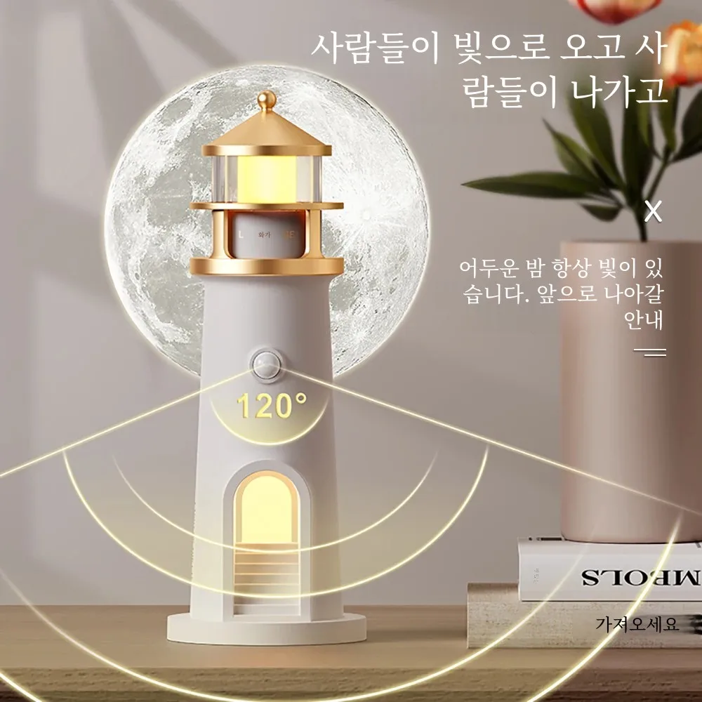 Moon Projection Lighthouse Night Lights Motion Sensor Dimmable Timing Ambient Night Lamp Bluetooth Music Christmas Birthday Gift
