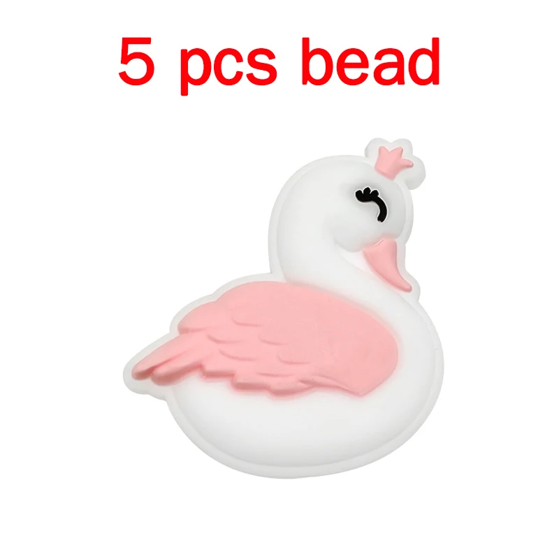 5pcs Silicone Cartoon Beads DIY Pacifier Chain Baby Oral Care Pacify Accessory Part