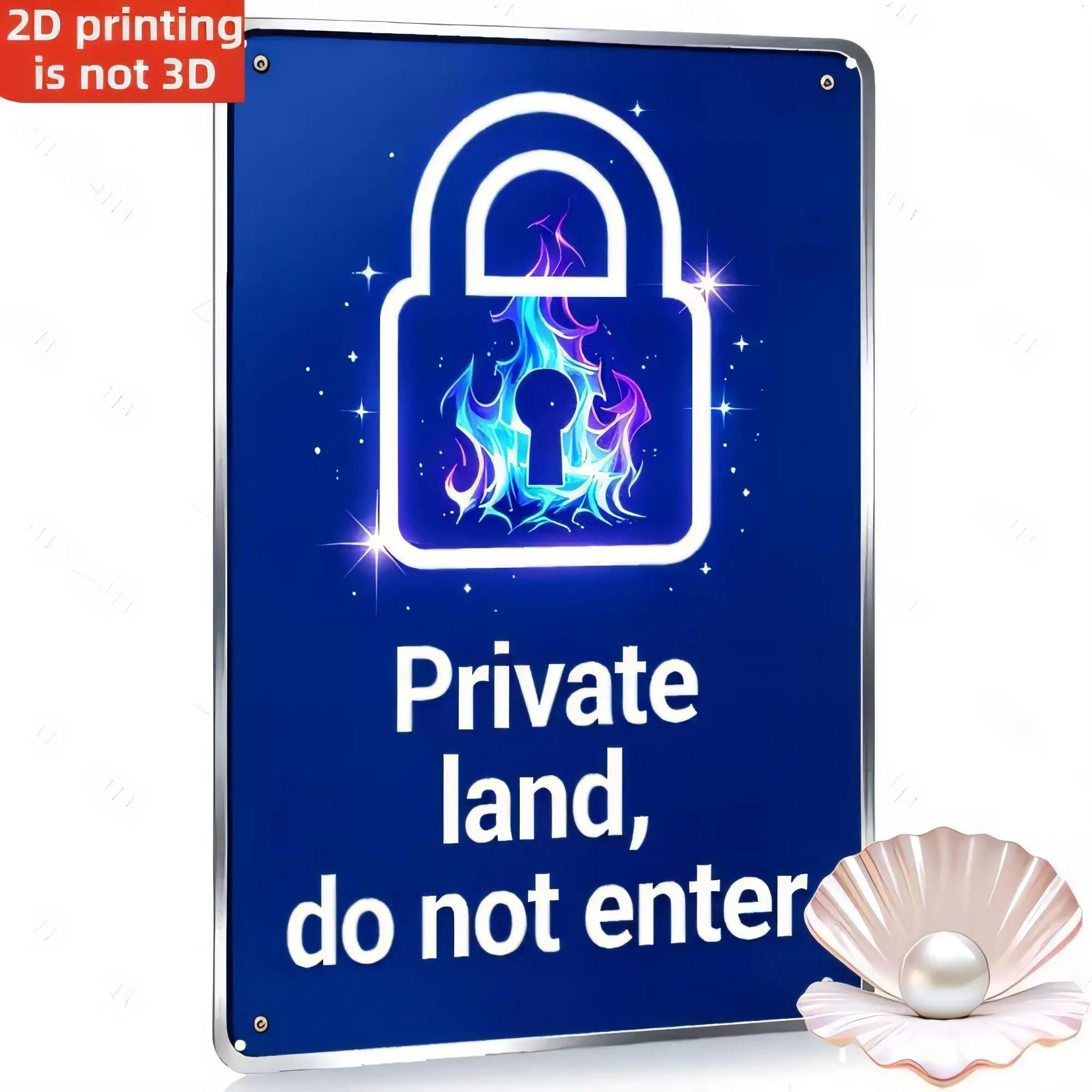 Tin Sign Private Land Do Not Enter Warning Metal Sign   Vintage Outdoor Farm Gate Wall Decor UV Print Retro Notice Plaque for Ga