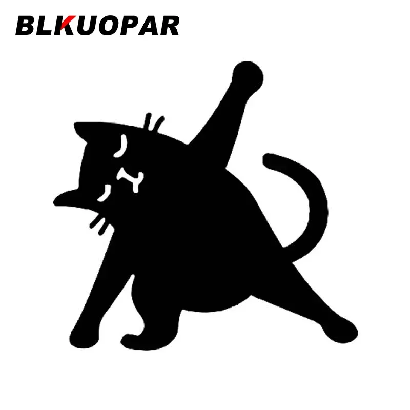 BLKUOPAR Dancing Cat Car Stickers Personality Waterproof Decals Surfboard Campervan Refrigerator Trunk Sunscreen Vinyl Car Wrap
