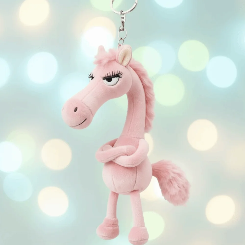 Cartoon Simulation Horse Stuffed Toy Cute Design Exquisite Craftsmanship Plush Toy White Black Color Fantasy Style Pony Doll