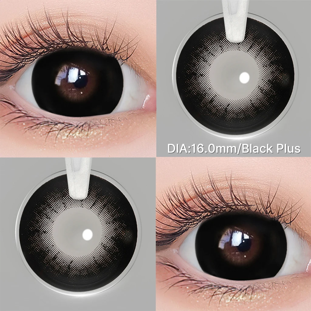 14.5/16mm Large Diameter Color Contact Lenses for Big Eyes Black Contacts Prescription Lenses with Diopter Myopia Lenses