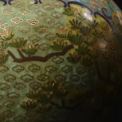 Bronze Cloisonne Enamel Phoenix Texture Dragon Ear Bottle Vase A Pair Worship Hall  Town house