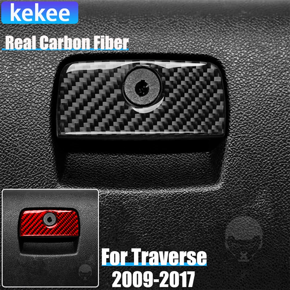 

Real Carbon Fiber Car Accessories Glove Storage Handle Cover Soft Sticker For Chevrolet Traverse 2009 2010 2011 2012 2013-2017