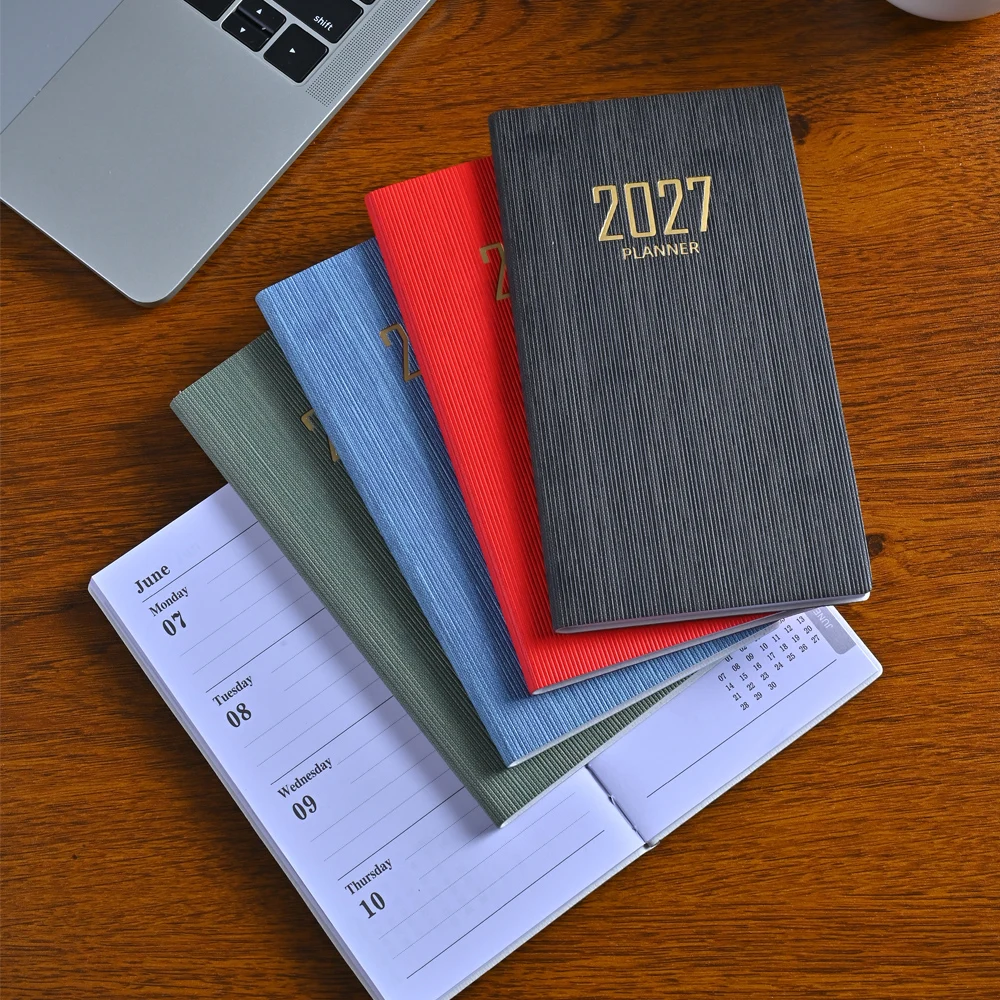 2027 A6 Weekly Planner Notebook 64 Sheets 128 Pages Thin Portable Agenda Schedule Diary for Office Home Travel