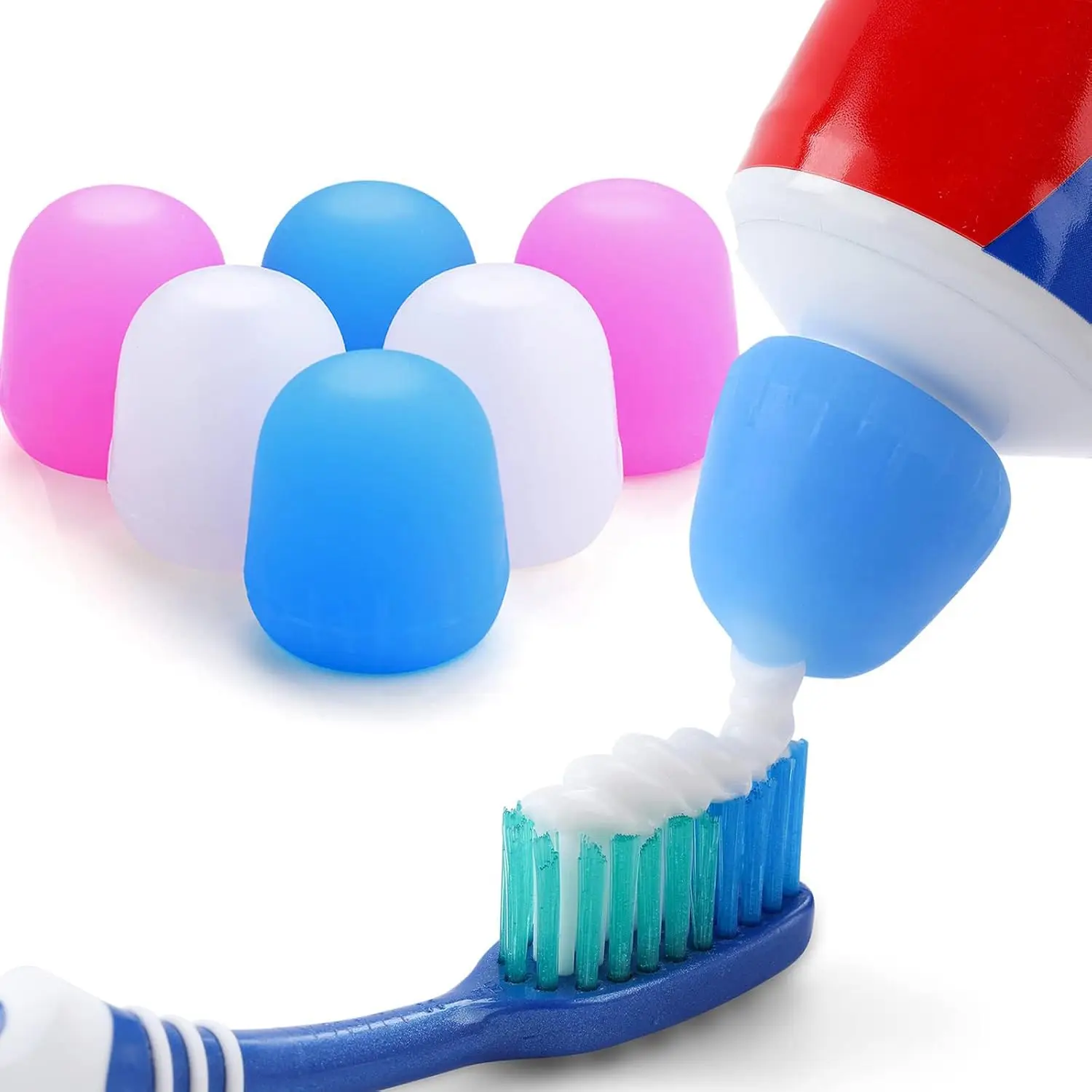 

1000Pcs Cherry SqueezMe Self-Closing Toothpaste Caps, Silicone Lid for Kids & Adults, No Mess Toothpaste Dispenser