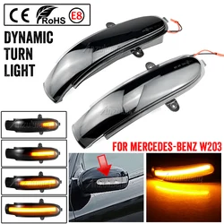 2pcs Flashing Water Dynamic Blinker LED Turn Signal Side Mirror Light For Mercedes Benz C Class W203 W211 S203 CL203 2001-2007