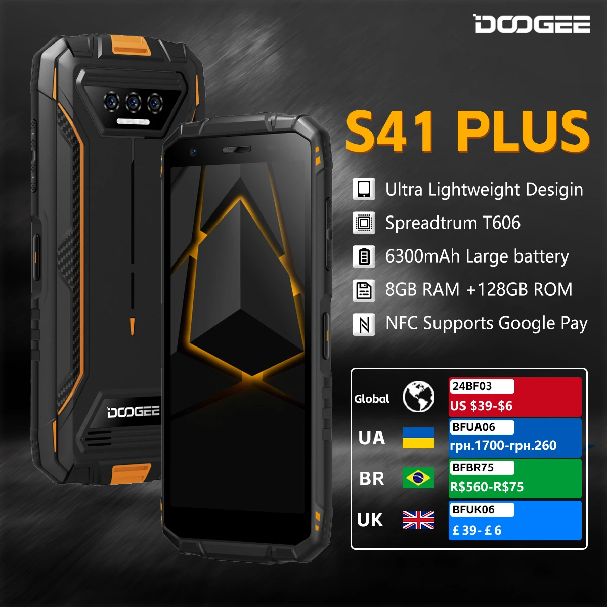 DOOGEE S41 PLUS Rugged Phone ,5.5