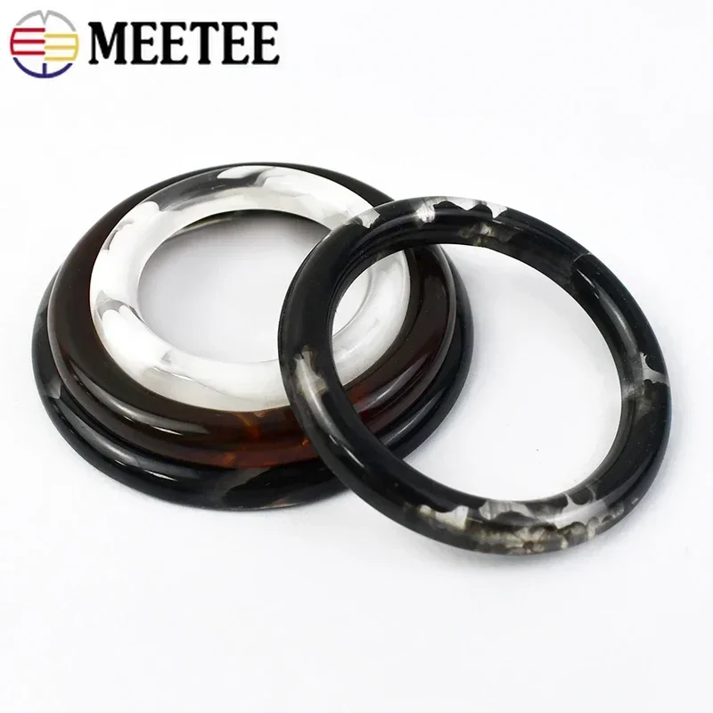 10/20pcs Meetee 3-4.5cm Round O Ring Resin Buckle Buttons Women Scarves Belt Buckles Ribbon Slider for Garment Clothes Bag Decor