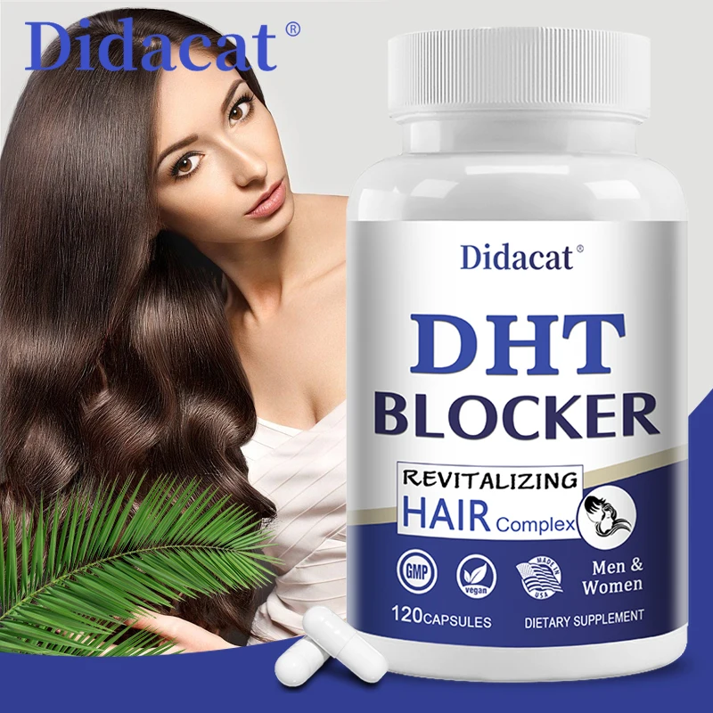 DHT Blocker Promotes Hair Growth, Contains Saw Palmetto Biotin, Suitable for Hair Skin and Nails, Hair Regeneration