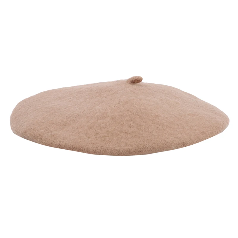 

Baby Kids Girls Beret French Artist Warm Wool Winter Beanie Hat Retro Vintage Plain Beret Solid Color Elegant NEW