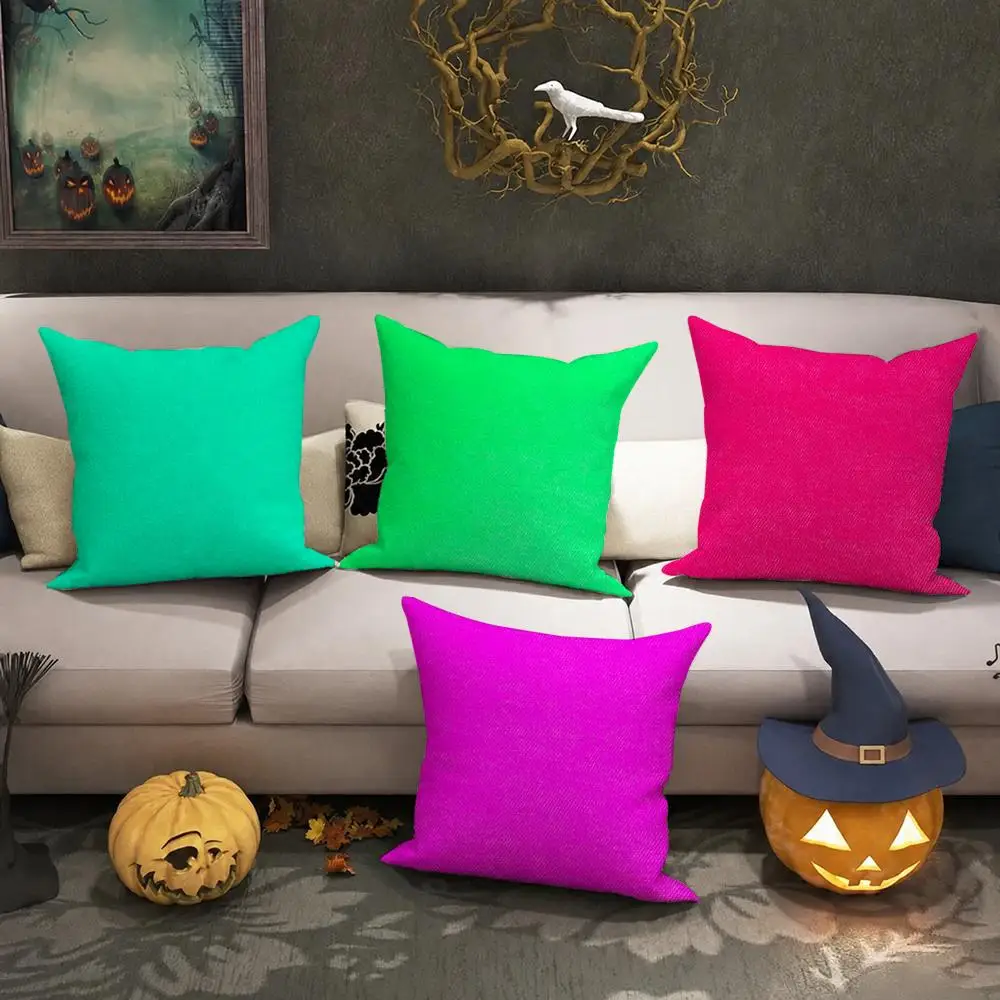 Vibrant colors Cushion Cover Halloween decoration trick or treat cushion cover, ghost, pumpkin head, bat decoration