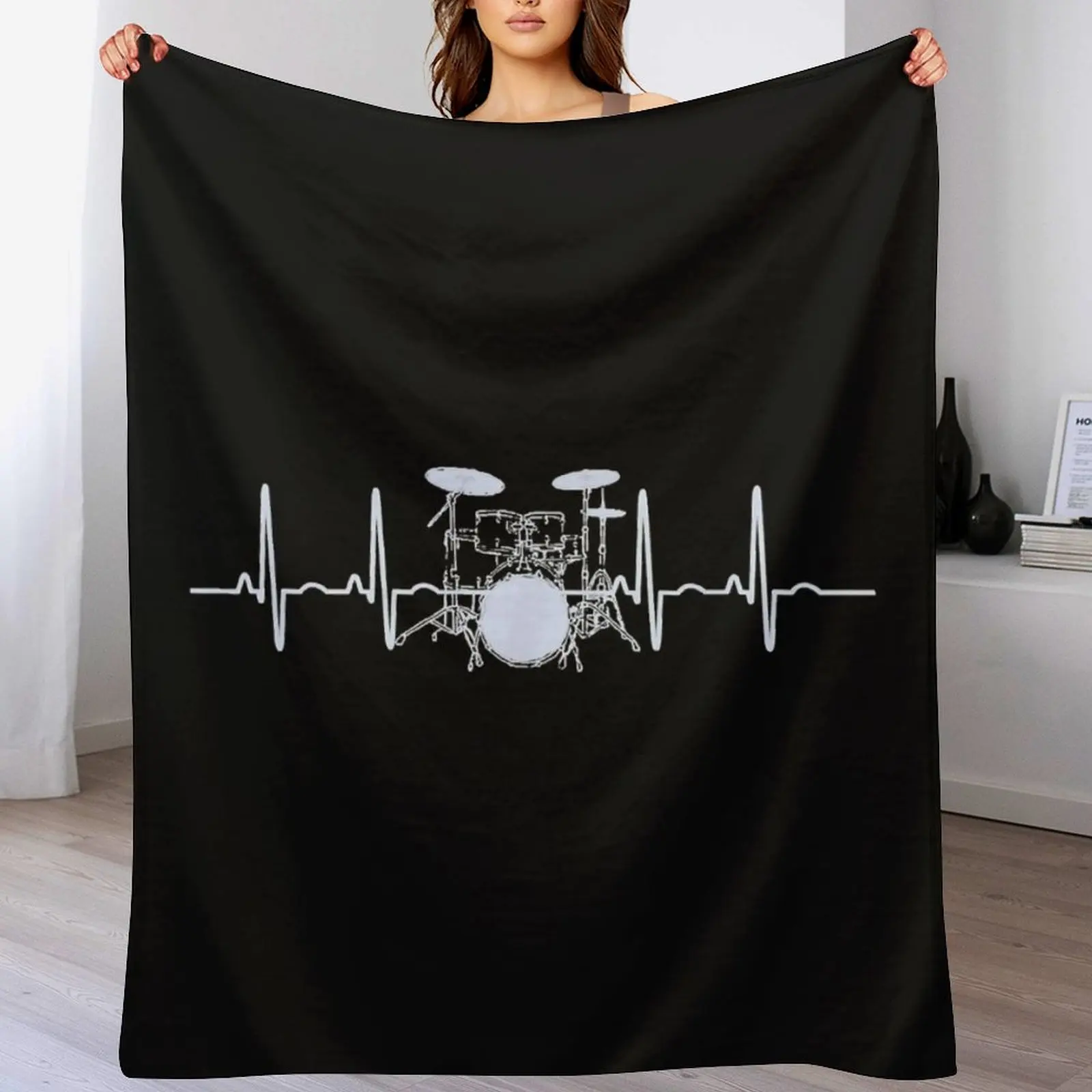 Drum Heartbeat Lifeline Music Lover Gift Drummer Throw Blanket Summer Beddings Hair Soft Plush Plaid Blankets