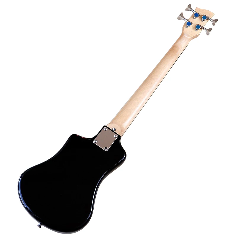 4 String Mini Electric Bass Guitar 39 Inch Bass Guitar High Gloss Black Color Full Basswood Body 760mm scale