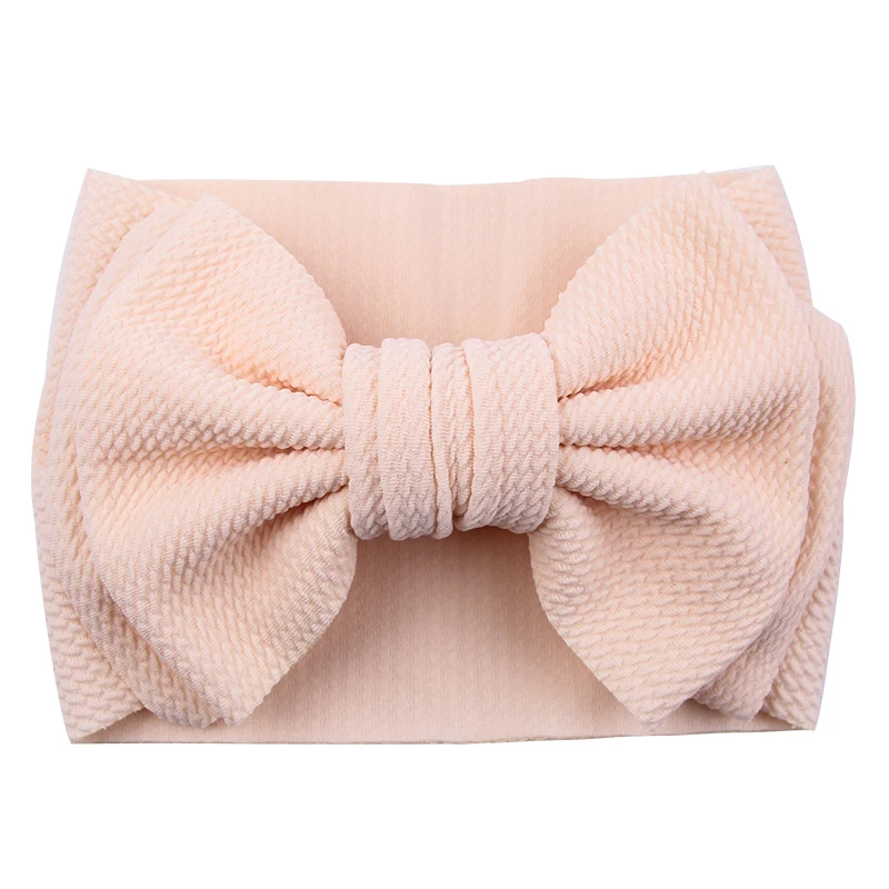 

2024 New Arrival Large 7" Hair Bows Headband Waffle Fabric Elastic Hair Bands DIY Girl Hair Accessories Fashion