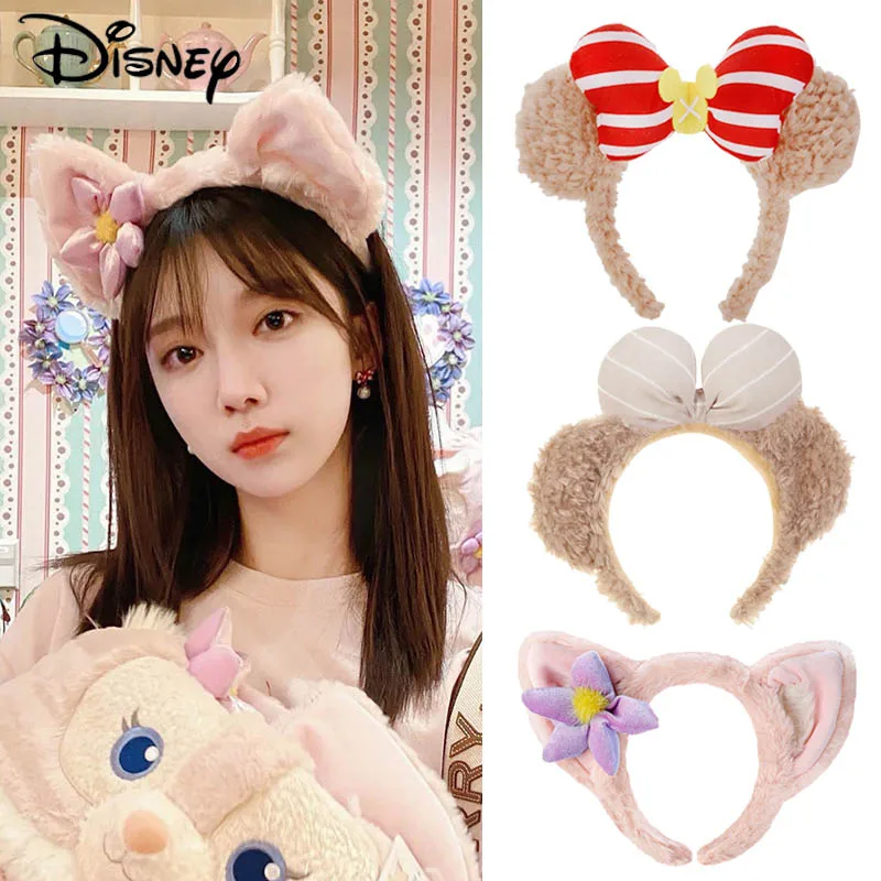 Christmas Party Decoration Hair Accessories Catoon Mickey LinaBell Plush Animal Hairband Woman birthday Gifts Makeup hair hoop