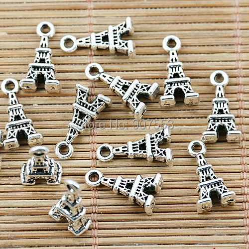 20pcs 12*6mm Tibetan Silver Color 2sided Tower Design Charms EF1417 Charms for Jewelry Making
