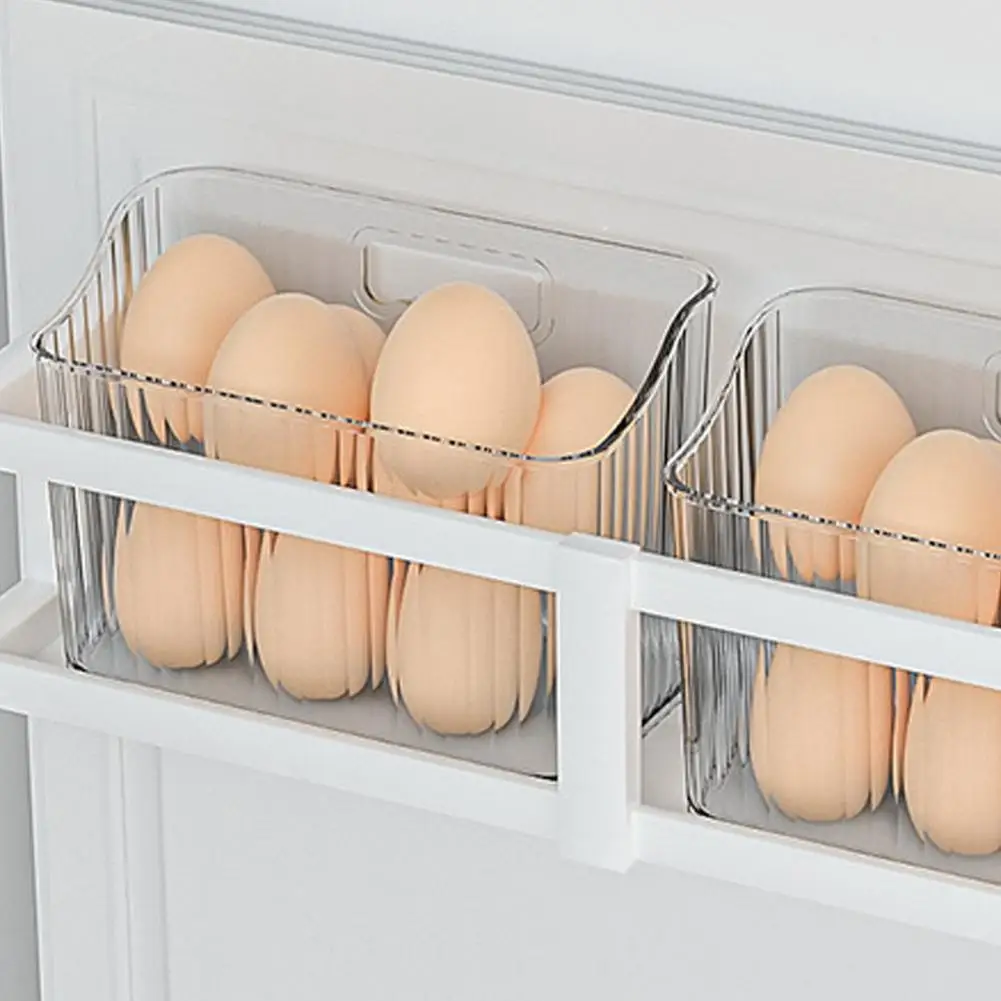 Round Edges  Durable Refrigerator Egg Storage Organizer Space-saving Egg Storage Container Clear   Fridge Accessories