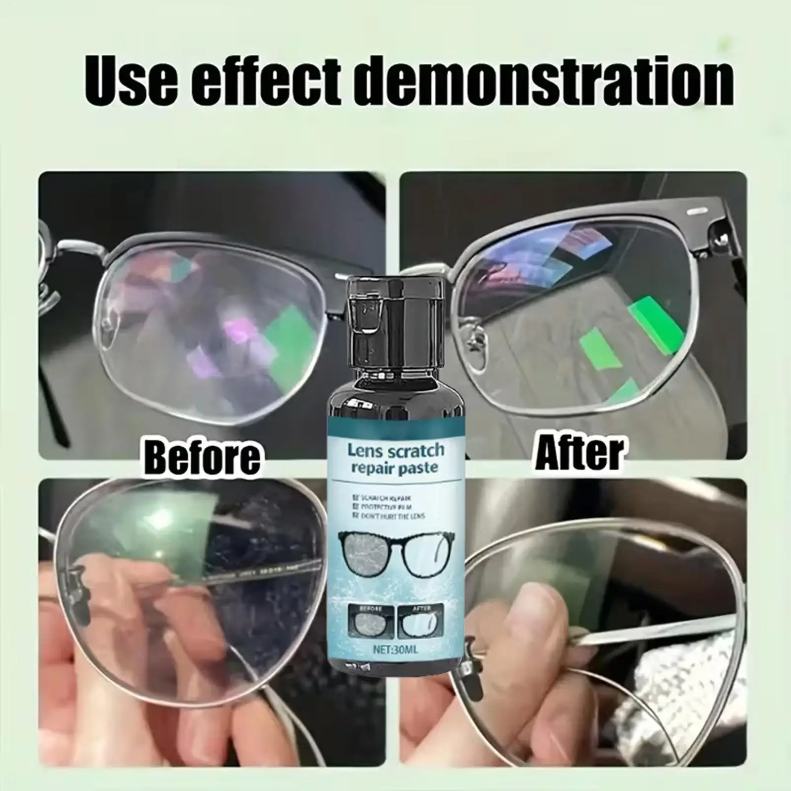 Eyeglass Scratch Repair Paste Sunglasses Scratch Remover Gentle Eyewear Maintenance Paste Eyeglass Restoration Cream Lens Repair