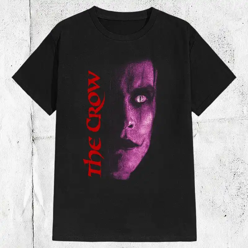 90s The Crow Horror Movie T-shirt ,Graphic Short Sleeve Crew Neck Cotton T-Shirt