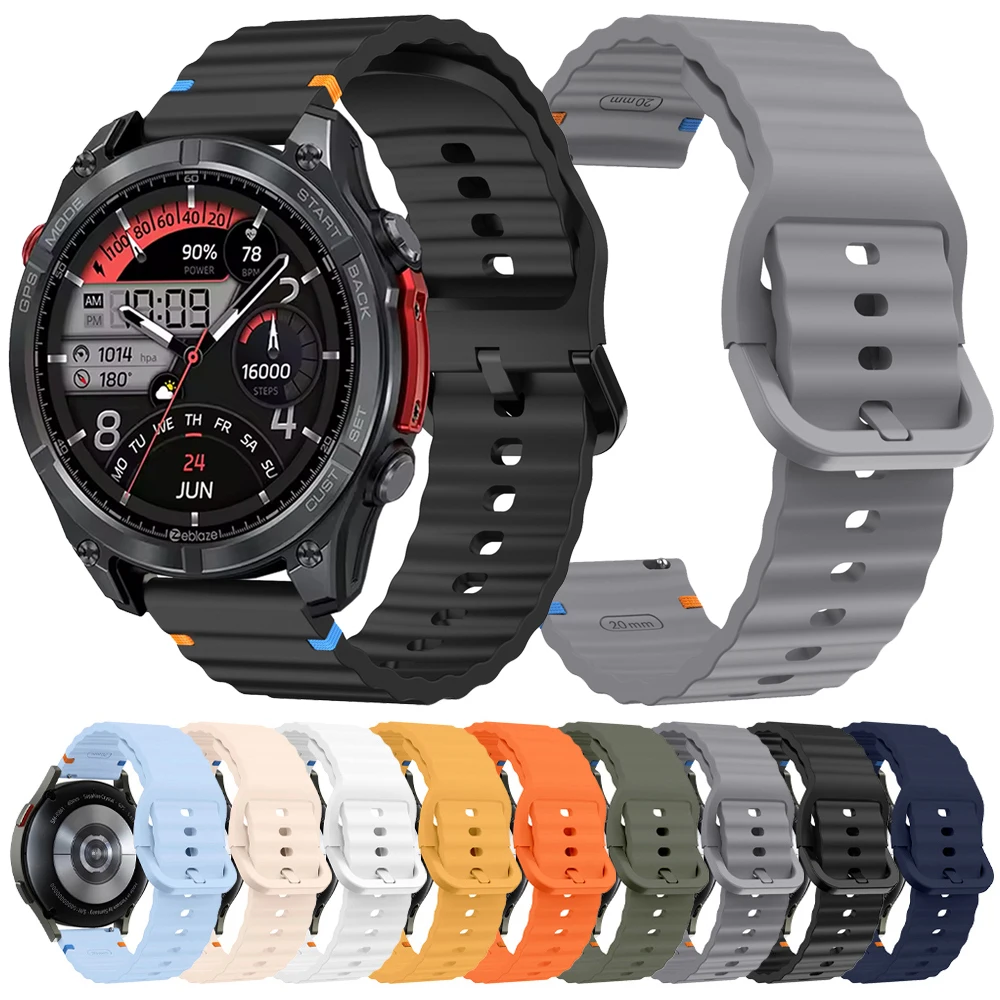 22mm Silicone Strap for Zeblaze Stratos 4 GPS Watchband Vibe 8 7 Pro Btalk 3Pro GTS3 Btalk 2Lite Bracelet Zeblaze 3 2 Ultra Belt
