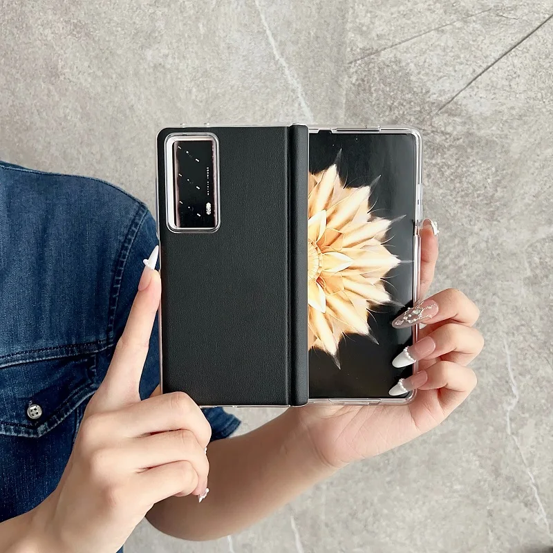 

PU Leather Matte Frame Case for Honor Magic V2 - Bumper Hinge Protective Cover