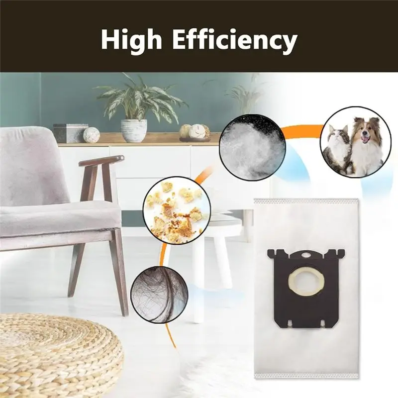 A20F-12PCS Dust Bag For Electrolux S-Bag For FC8220 FC8202 FC8224 FC8134 HR8331 HR8345 Vacuum Cleaner Parts