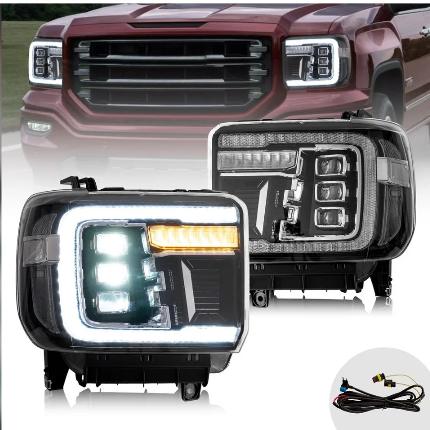 

LED Projector Headlights For GMC Sierra 1500 2500HD 3500HD 2014-2018 YZ