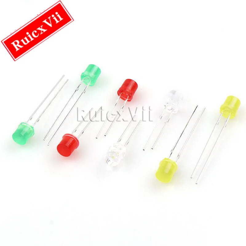 20 stücke 5Mm Flach Kopf Led Rot Blau Gelb Grün Short Fuß Plain Grün F5 Led Display Rohr hohe Qualität Lange Lebensdauer