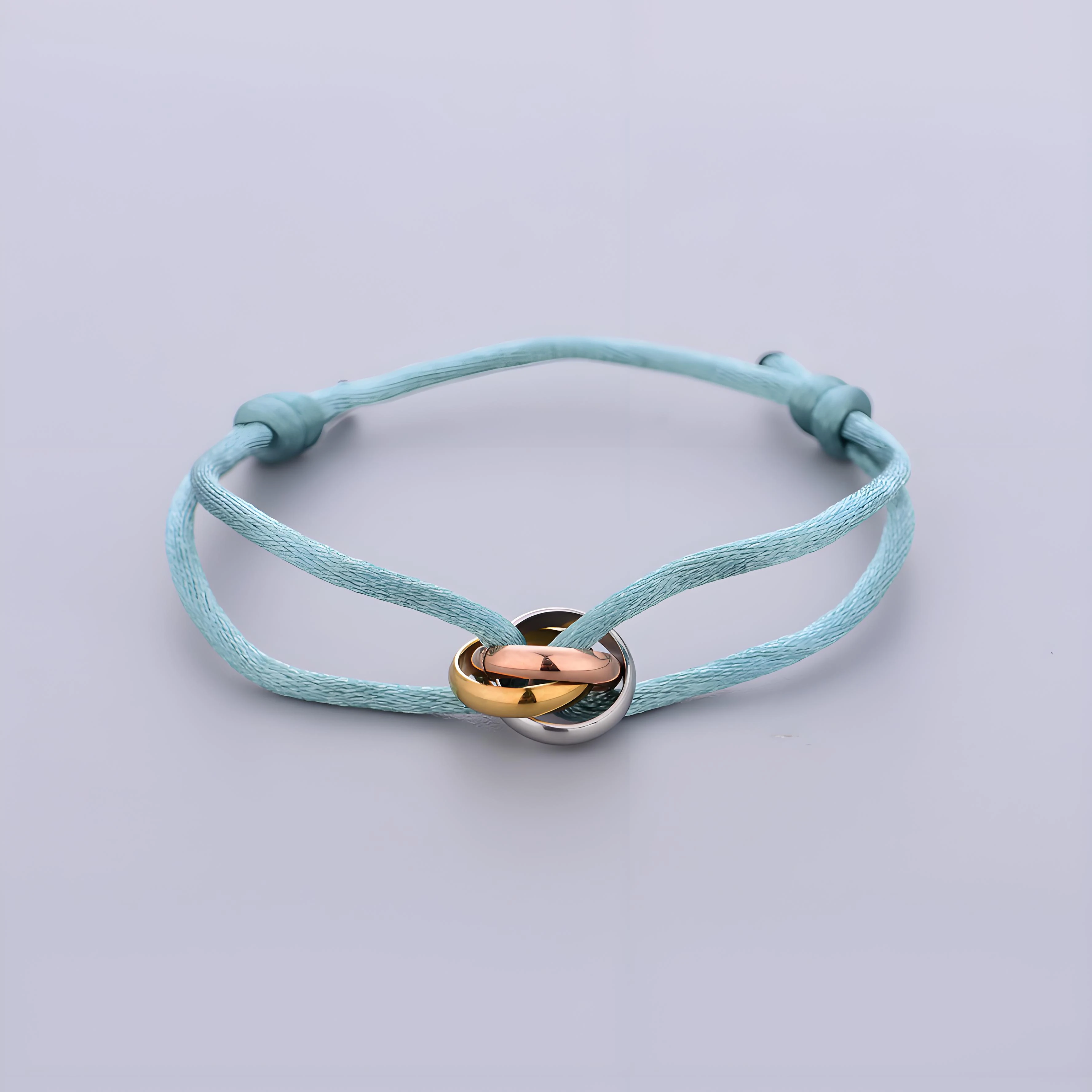 Trinity armband roestvrij staal cirkel damesarmband verschillende kleuren touw klassiek populair driekleurig gradiëntsieraden