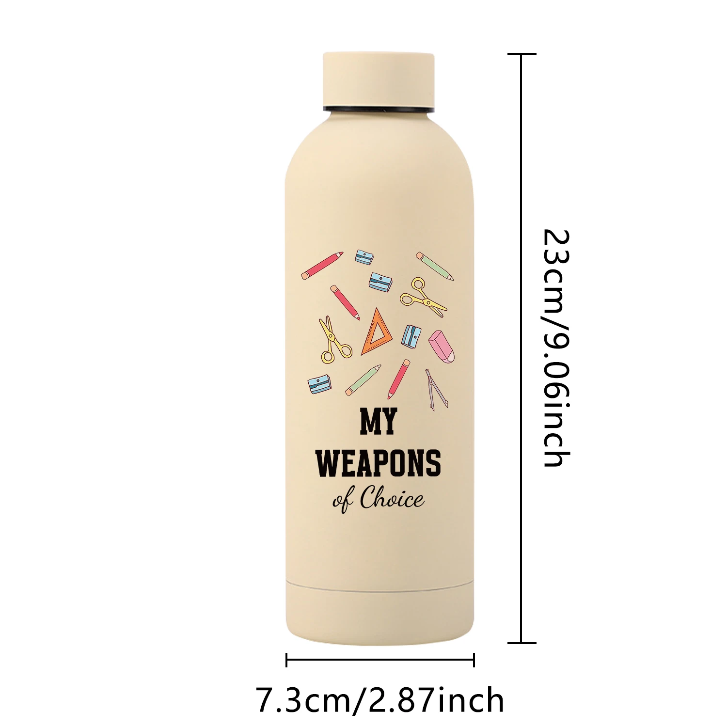 17oz طباعة شعار زجاجة صغيرة الفم تخصيص اسم زجاجة ماء مع غطاء الفولاذ المقاوم للصدأ الساخن الباردة معزول هدايا الحفلات الاحتفالية