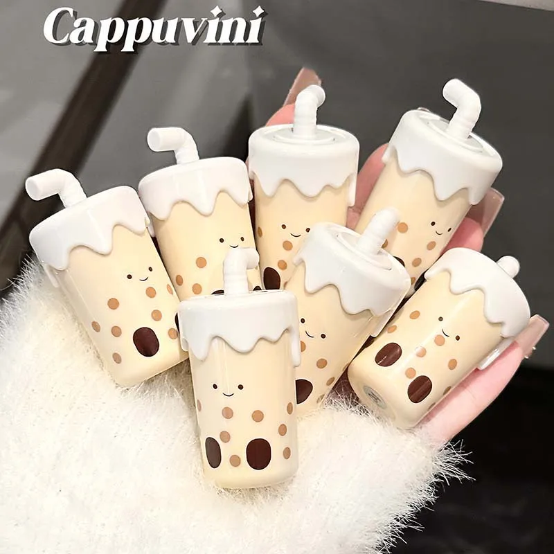 لطيف كوب شاي بالحليب على شكل ضوء الماء الوردي ملمع الشفاه طويلة الأمد غير يتلاشى مرآة عصير صبغ الشفاه تينت للنساء ماكياج الكورية #6