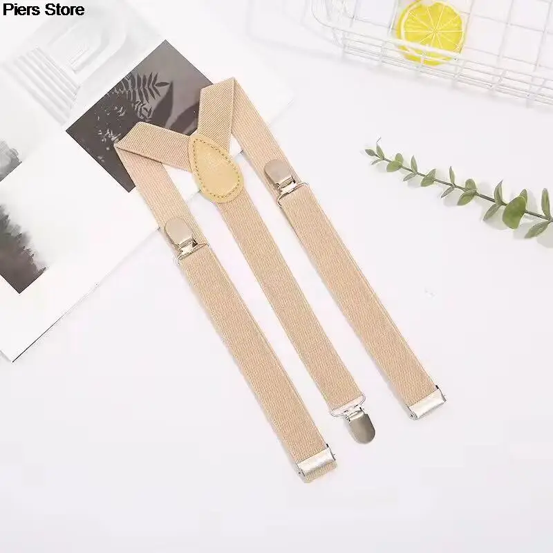 2pcs New 3 Clips Men's Suspenders Men Braces Supports Tirantes for Women Elastic Adjustable Pants Straps Clothing 2.5*100cm