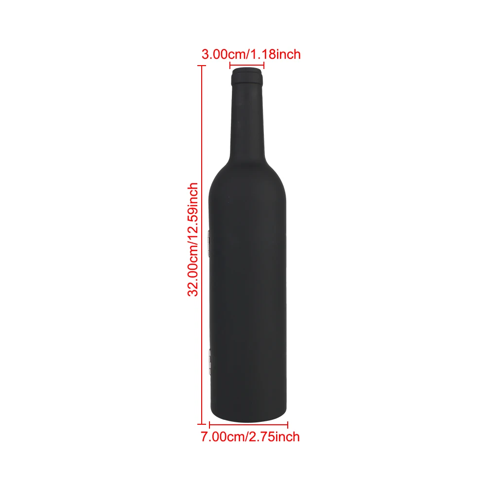 Bottle-Shaped Case With Drip Ring, Foil Cutter, Wine Pourer and Stopper Stainless Steel 5 Pieces Wine Opener Accessories Set