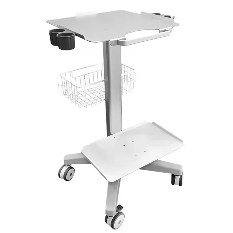 

ECG Patient Monitor Ultrasound Use Aluminium Alloy Mobile Stand Trolley Cart With Printer Table