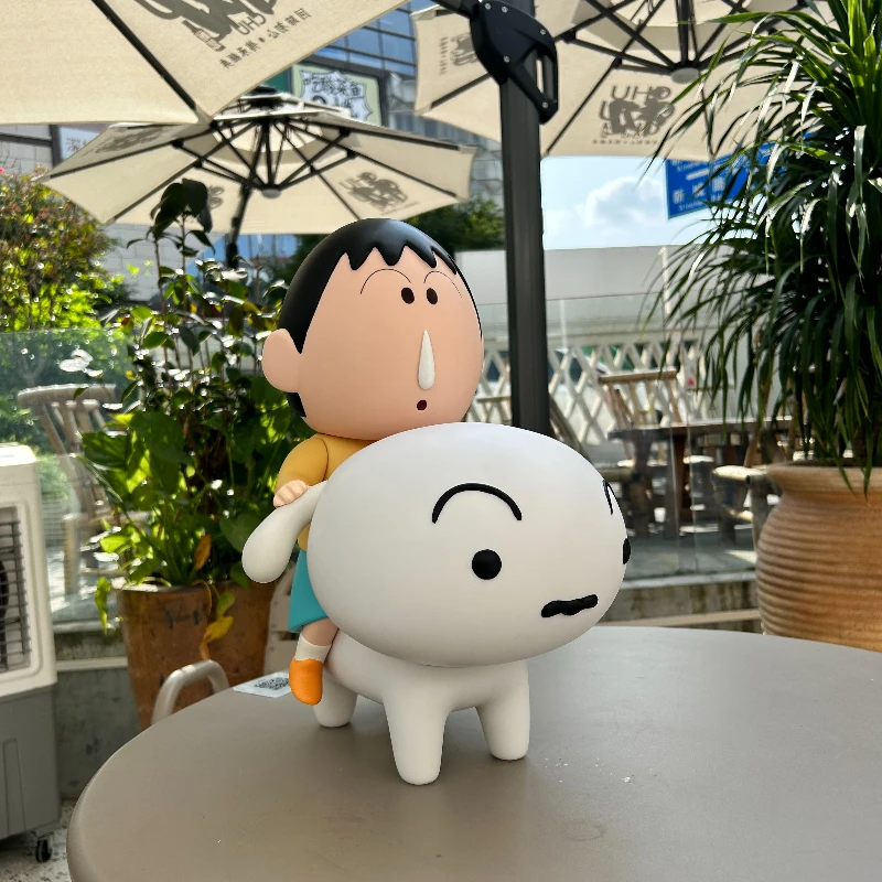 In Stock Anime Crayon Shin-Chan Figure Gk Adai Cavalry Little White Pvc Crayon Shin-Chan Model Doll Desktop Decoration Model