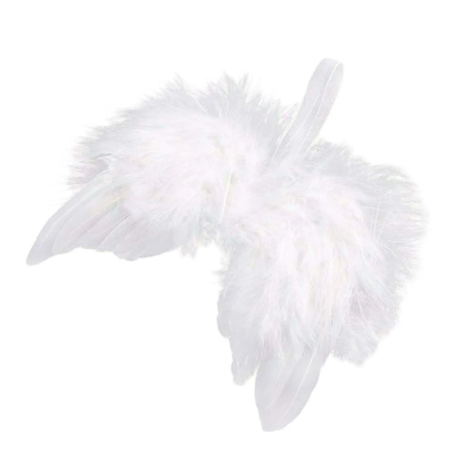 White Feather Angel Wings Dress up Handmade Cosplay Xmas Tree Decor for Festival Stage Performance Birthday Fashion Show Wedding