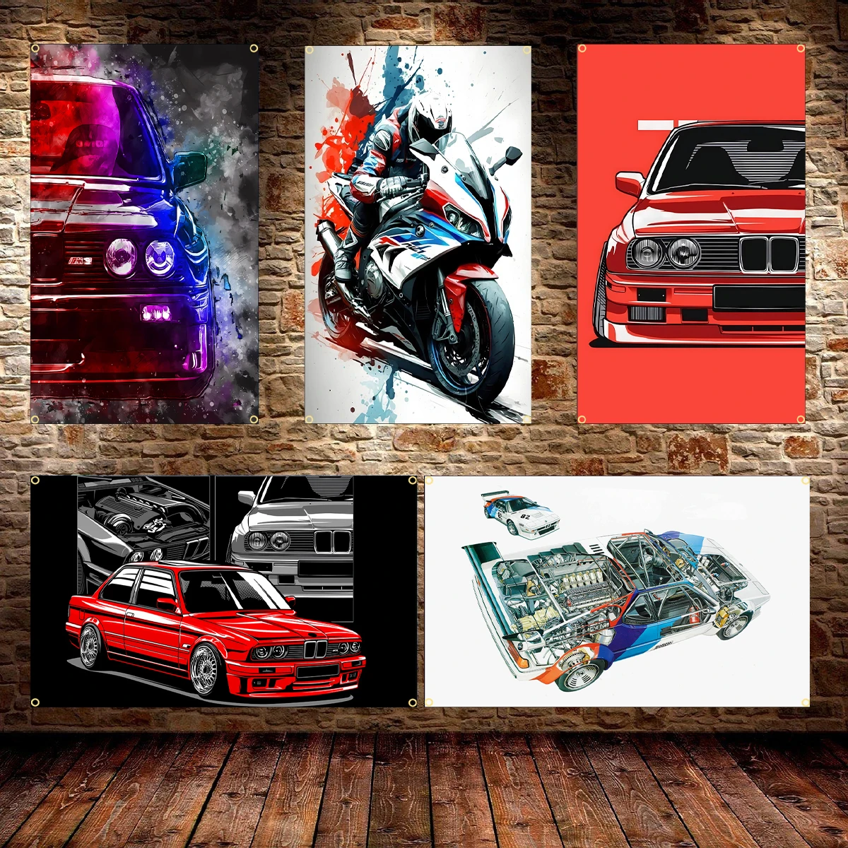 90X150CM 3X5FT M Motorcycle Flag Polyester Printed Racing Car Banner For Decor