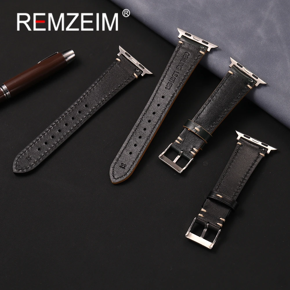 ソフト本革時計ストラップ Apple Watch シリーズ 1-10 SE ウルトラリストベルト Iwatch 49/46/45/44/42/41/40/38 ミリメートルリストバンド