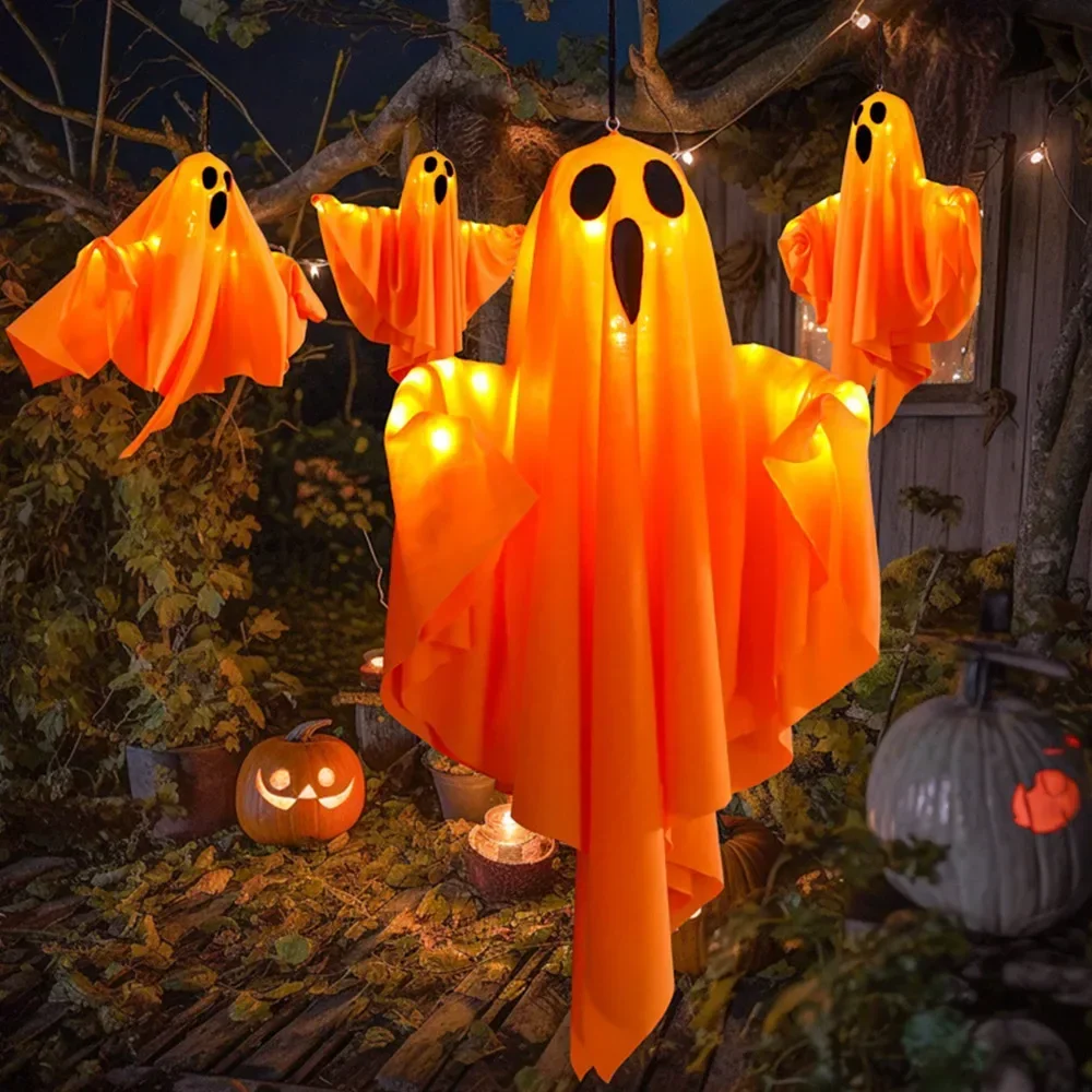 

1Pc Halloween LED Glow Ghost Lights Haunted House Horror Props Supplies Home Indoor Outdoor Hanging Decoration Home Decor