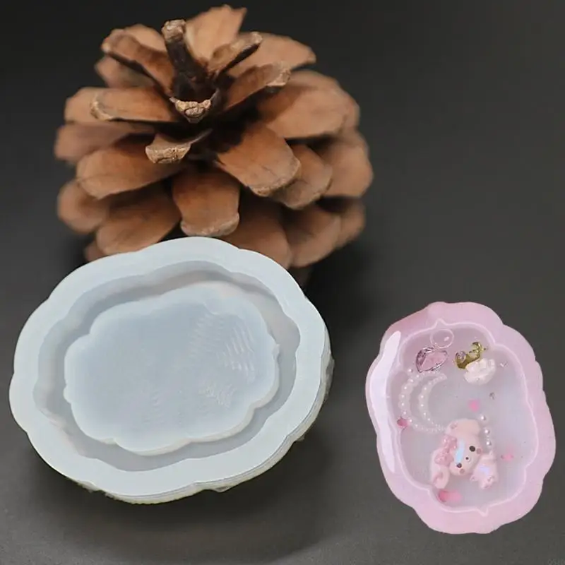 

Glossy Silicone Decoration Molds Photo Frame Round Ornament Keychain Mold DIY Pendant Jewelry Epoxy Resin Crafting Molds