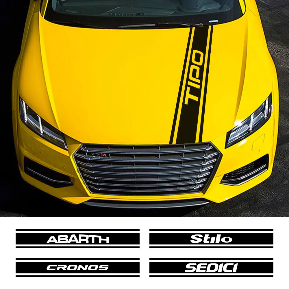 

For Fiat 124SPIDER ABARTH ALBEA CRONOS DOBLO DUCATO MOBI SEDICI STILO TIPO TORO UNO Auto Accessories Car Hood Vinyl Sticker