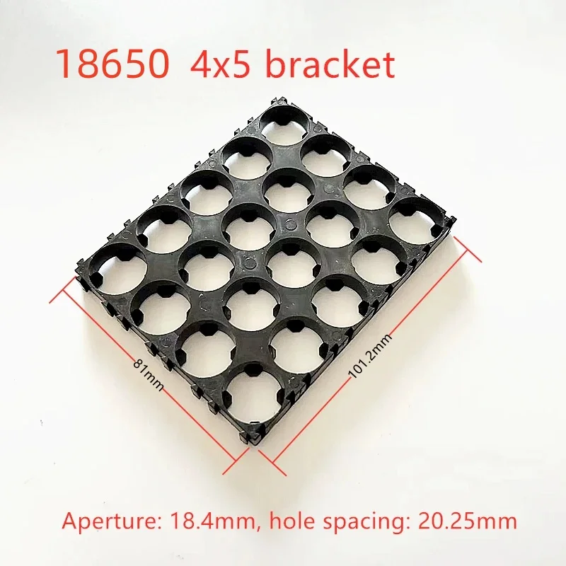 

10PCS 18650 Lithium Battery 4x5 Cell Holder Case Holder Batteries Pack Plastic Holder Bracket for 18650 Battery Pack Storage