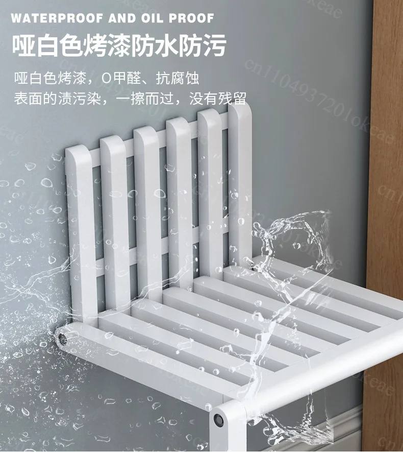 Wall Mounted Folding Stool Ultra Thin Hanging Chair Hidden Shoe Changing Bench for Entryway Hallway Cabinet Side