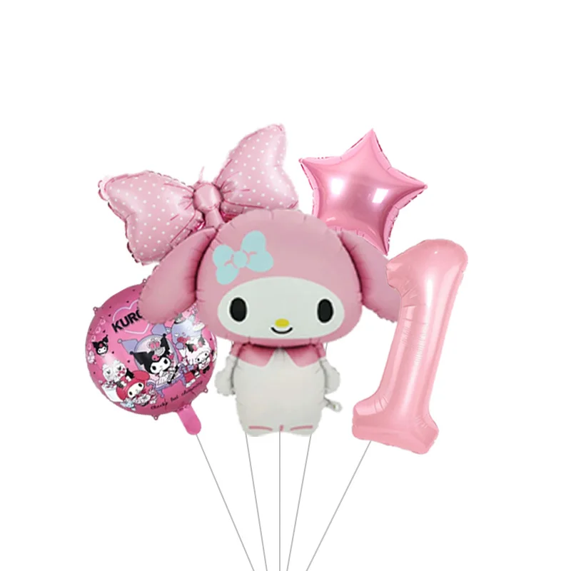My Melody Rosa Cartoon-Charakter Mylar-Ballon Helium-Ballon für Mädchenparty Babyparty Wanddekoration – Detail 1