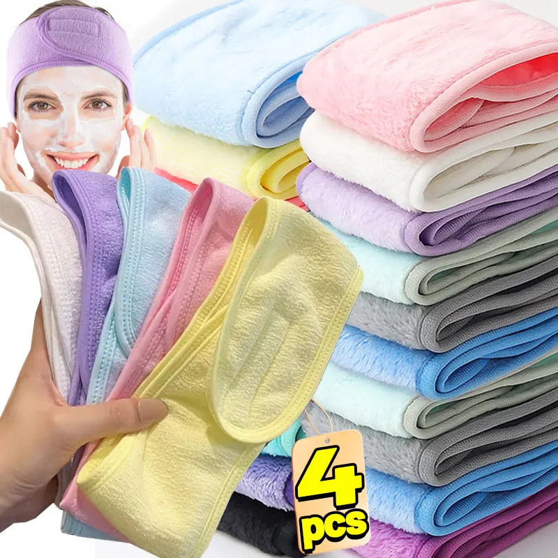 Hot Sale Soft Toweling Headbands for Face Washing Bath Makeup Hair Band for Women Adjustable SPA Headband Cosmetic Headband