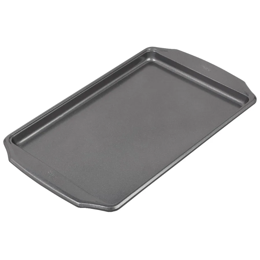 

Premium Steel Non-Stick Medium Cookie Sheet 10x 15 Baking Pan with Handles Rectangular Shape, Packaging May Vary