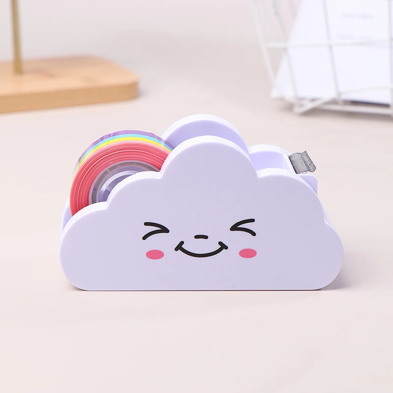 Cute Cloud Masking Tape Sticker Cutter Washi Tape Storage Organizer Tape Dispenser Cutter School Office Supplies Stationary