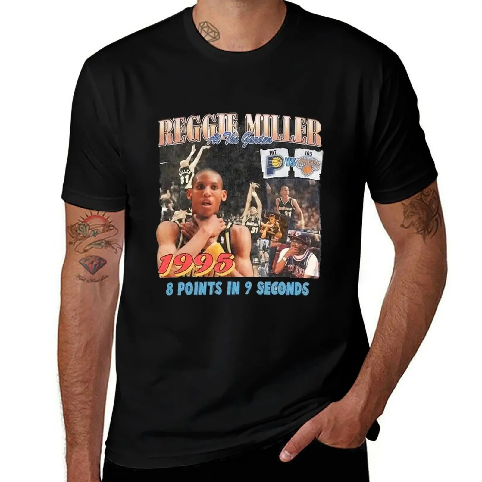 REGGIE MILLER retro T-Shirt Simple Casual Short Sleeve Cotton T-Shirt