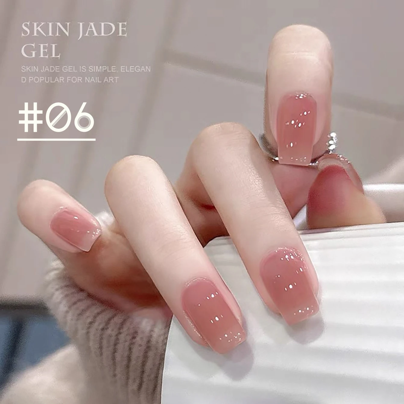 1 Uds WS hielo transparente gelatina Jade desnudo Rosa esmalte de uñas de Gel Rosa Natural LED UV Gel remojo para el hogar salón arte de uñas DIY